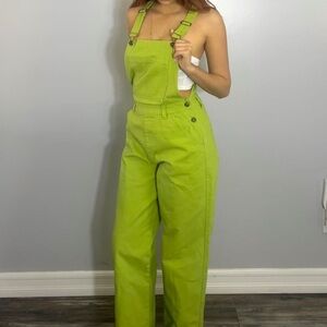 Forever 21 Overalls Women's Size Medium 
Green Bib Charli XCX Brat